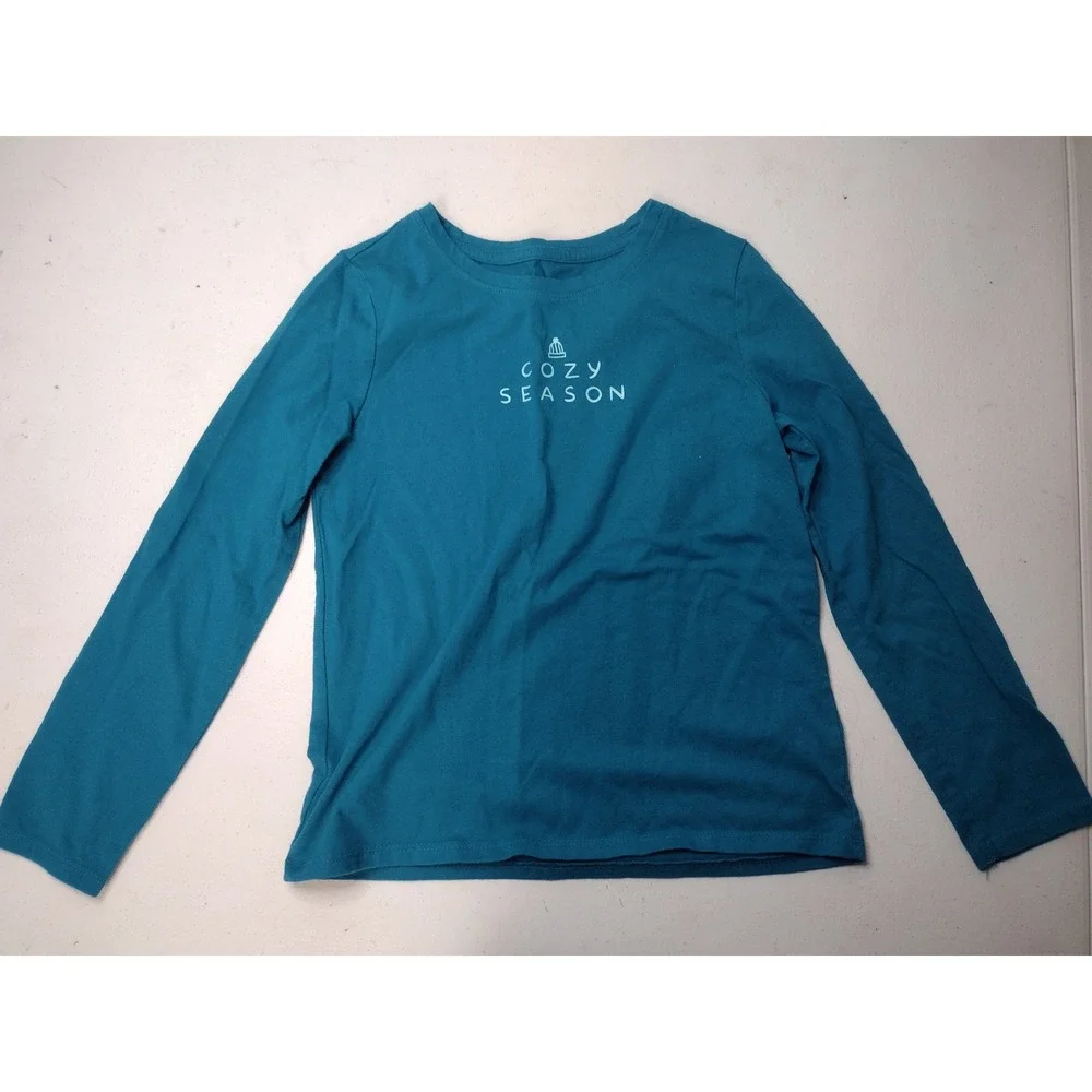 Cat & Jack Kids Long Sleeve Graphic Tee Bundle 4pk Rust Pink Teal Magenta S 6/7